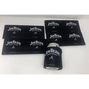 Lot 5 - Jim Beam Braves Wrap Around Koozie Beverage Wrap Rare Promotional MLB